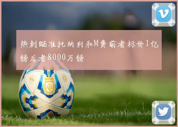 热刺瞄准托纳利和M费前者标价1亿镑后者8000万镑